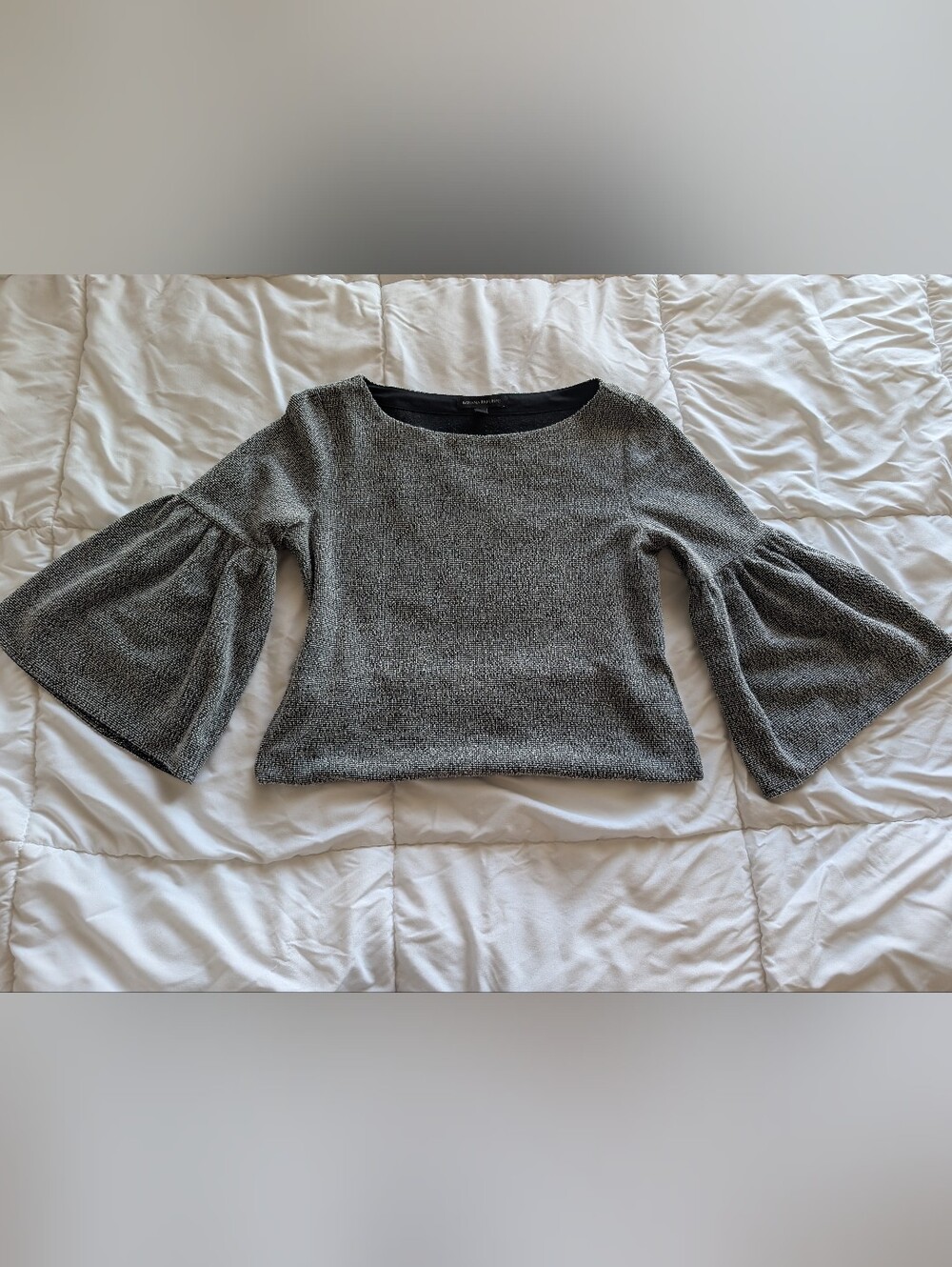 Banana Republic Gray Textured Boatneck Sweater